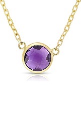 captivating teeny-tiny yellow gold gemstone baby birthstone necklace